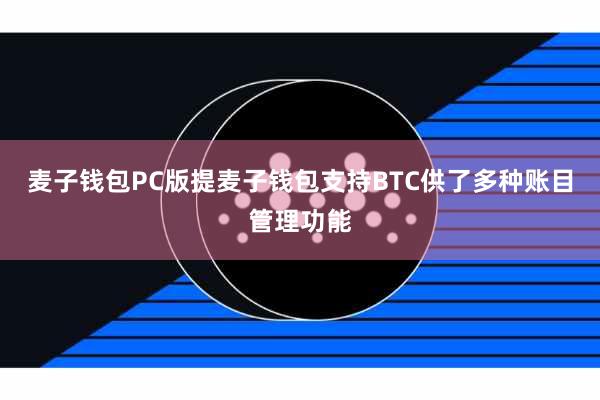 麦子钱包PC版提麦子钱包支持BTC供了多种账目管理功能