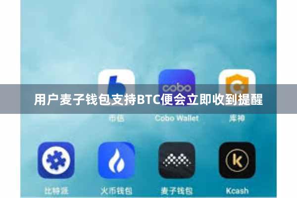 用户麦子钱包支持BTC便会立即收到提醒
