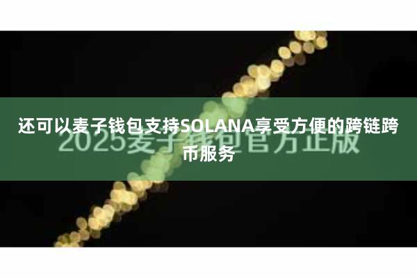 还可以麦子钱包支持SOLANA享受方便的跨链跨币服务