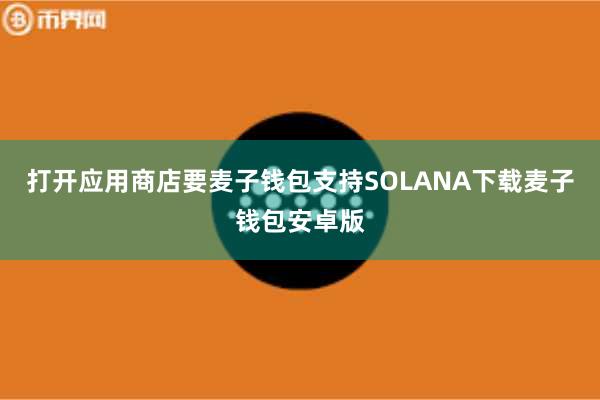 打开应用商店要麦子钱包支持SOLANA下载麦子钱包安卓版